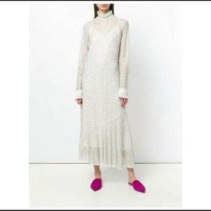 Turtle Neck Gold Sequin Dress